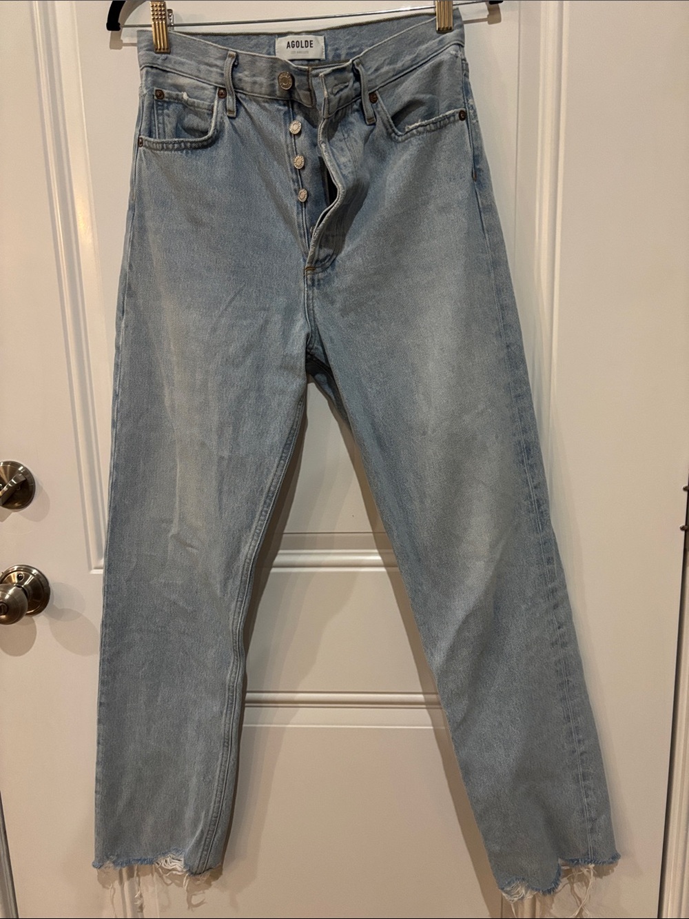 Agolde High Rise Light Wash Straight-Leg Women’s Jeans